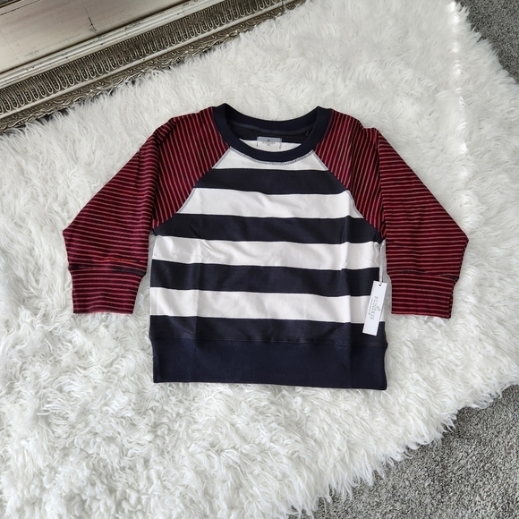 Sundays Nautical Striped Sweatshirt Top. Size Zero. New. - Picture 1 of 9